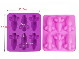 Molde silicona 6 zanahorias